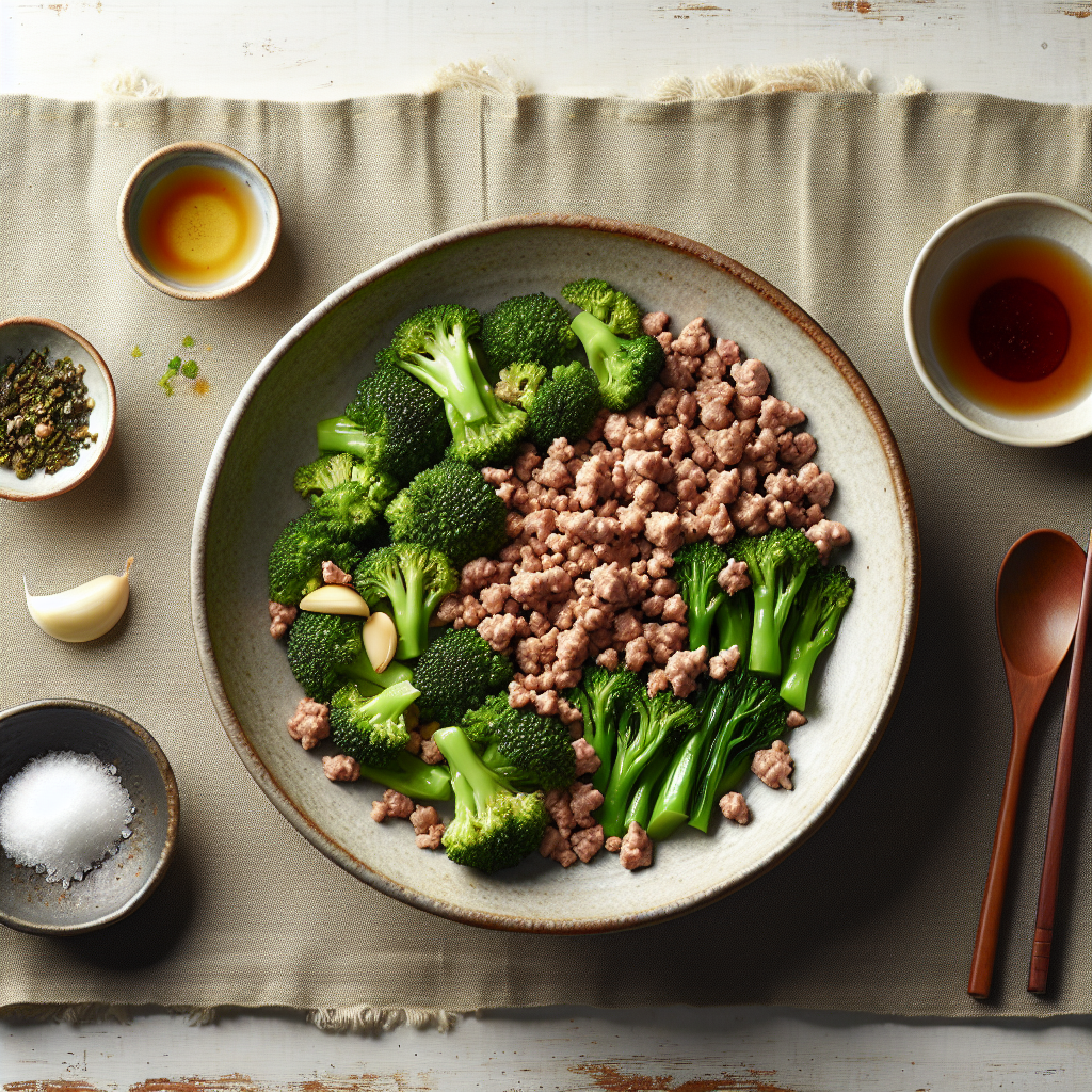 Simple Broccoli and Ground Pork Stir-fry